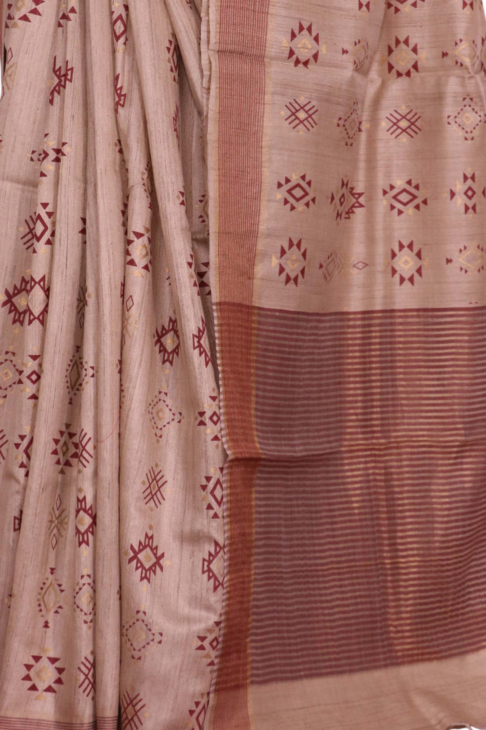 Handloom Pure Tussar Silk Saree AL203719